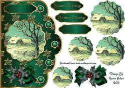 A Winters Tale Scallop Card Front with Shaped Pyramage