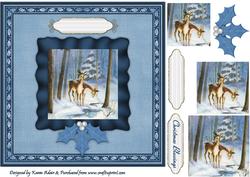Winter Deer Card Front with Pyramage