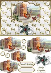 The Christmas Robin Pyramid Card Front