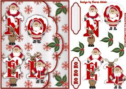 Santa 'n Rudolph's Noel Faux Scallop Envelope Card Front