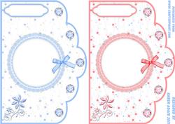 Lacy Scallop Card Fronts in Blue and Peach