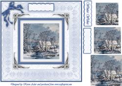 A Wonderful Winter Morn 'n Lace Card Front with Pyramage