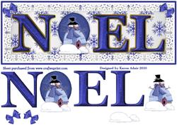 Whimsy's Snowman's Noel Large Dl Card Front and Step by Step
