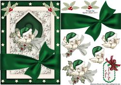 The Little Christmas Sparrow 2 Card Front with Step by Step