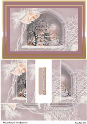 Christmas Eve View Through the Window Side Stacker