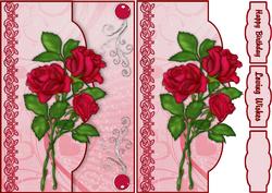 Roses Are Red Faux Envelope Card Front