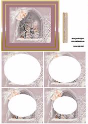 Christmas Eve View Through the Window Tunnel Card Front