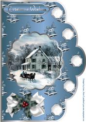 The Christmas Sleigh Ride A4 Scallop Card