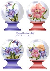 Floral Vibes Snowglobe Toppers