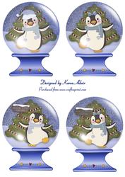 Penguin Snowglobes Toppers