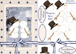Snow Kisses for Christmas, Card Front with Step by Step