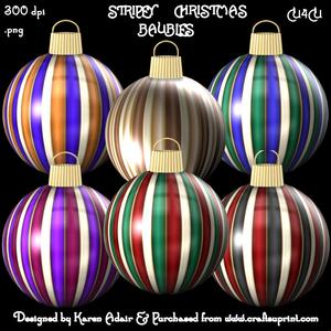 Stripey Christmas Baubles