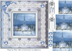 Silent Night Square Card Front with Pyramage