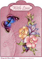 Floral Fantasy A4 Scallop Top Card Front