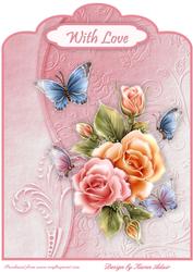 Rosy Glow A4 Scallop Top Card Front