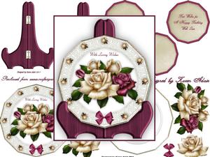Antique Roses Plate Card Kit