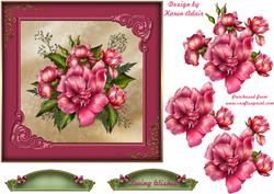The Glorious Rose Square Card Front with Step by Step