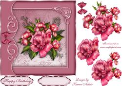 The Glory Rose Square Card Front with Step by Step