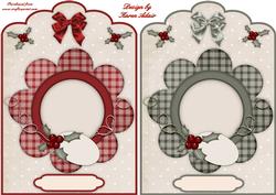 Christmas Scallop Top Quick Card Fronts in Red and Green