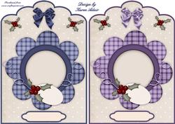 Christmas Scallop Top Quick Card Fronts in Blue and Mauve