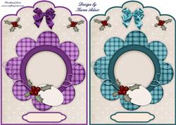 Christmas Scallop Top Quick Card Fronts in Pink N Turquoise