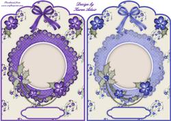 Scallop Top Floral Christmas Quick Card Fronts Purple N Blue