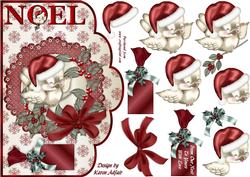 Little Christmas Sparrow Scallop Card Front N Step by Step
