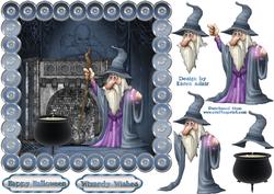 The Lickle Wizard Scallop Edge Card Front with Step by Step