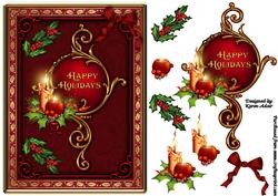 Vintage Christmas Card Front with Step by Step