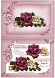Antique Roses Card Front with Step by Step