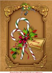 Classical Christmas Candycanes A4 Card Front