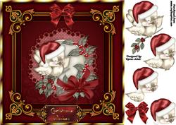 The Christmas Sparrow Square Card Front with Decoupage