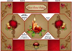 Christmas Candles - Octagon Tri-fold Quick Card