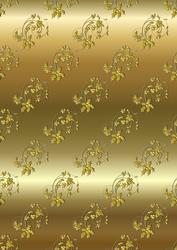Embossed Holly Flourishes in Gold