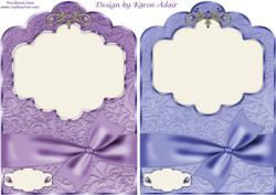 Bejewelled Scallop Top Card Fronts in Lilac and Blue
