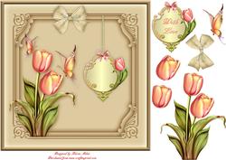A Touch of Spring Square Card Front with Step by Step
