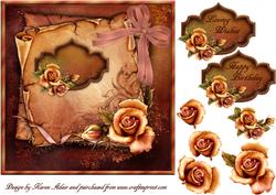 Fall Roses Square Card Front with Step by Step