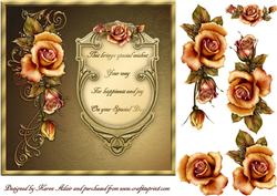 Rustic Roses Square Card Front with Step by Step