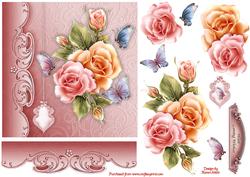 Rosy Glow Square Card Front and Step by Step
