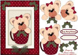 Holly Beary! - Card Front with Step by Step