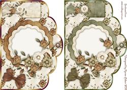 Autumn Flowers Scallop Edge Card Fronts