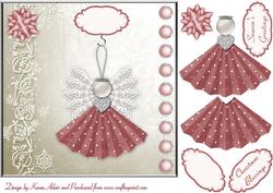 Little Angel in Rose Square Card Front with Step by Step