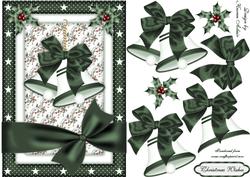 Christmas Bells in Green Card Front with Step by Step