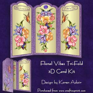 Floral Vibes Tri-fold 3D Screen Card Kit
