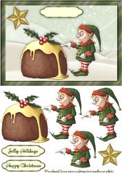 Lickle Christmas Elf Card Front with Step by Step