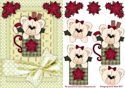 Christmas Teacup Teddy Card Front with Step by Step