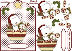 Baby's First Christmas Polar Bear Scallop Top Card