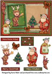 Santa's Secret Helper Card Front with Step by Step