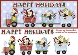 The Christmas Penguin Express Large Dl Card and Decoupage