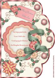Christmas Floral A4 Scallop Card Front